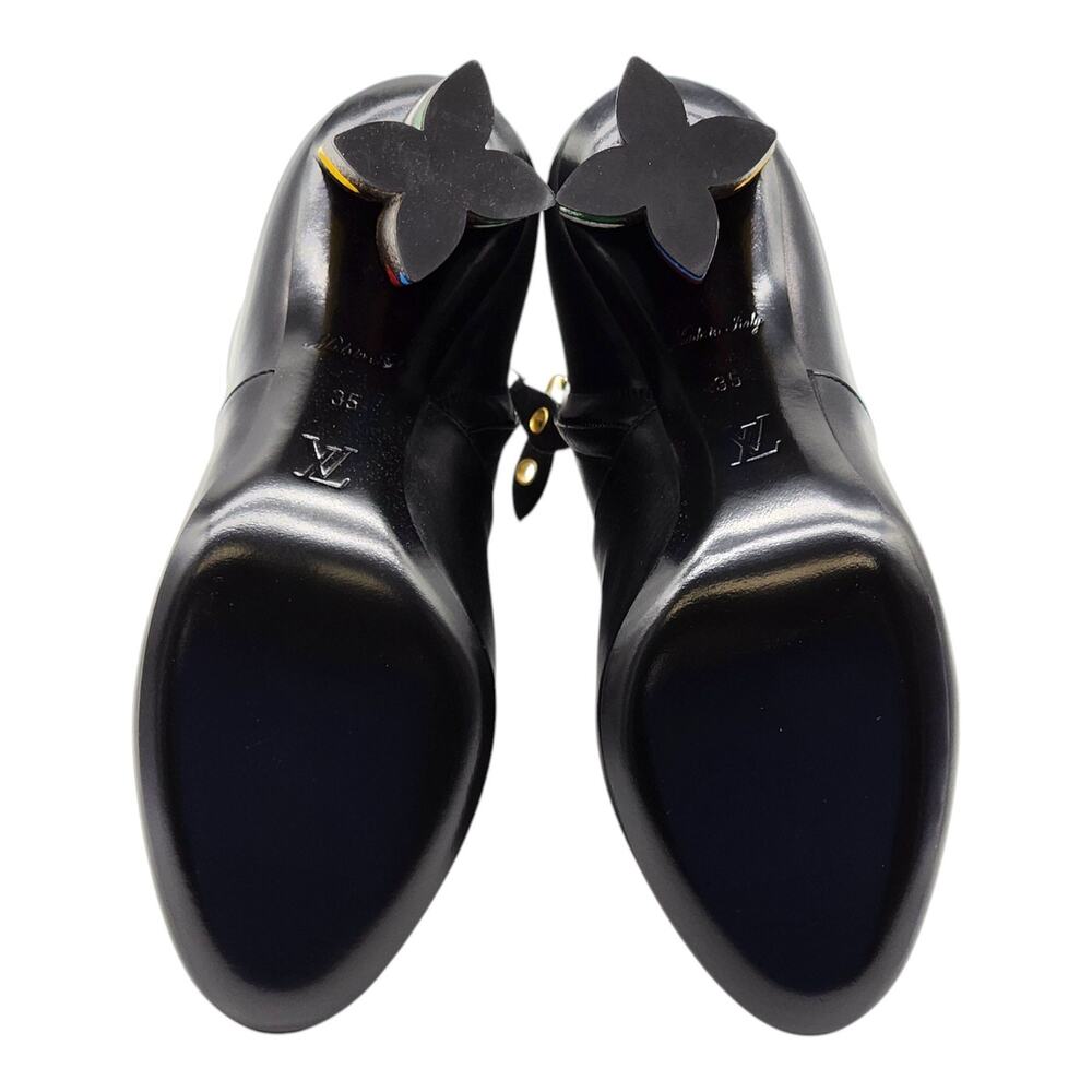 Louis Vuitton x Yayoi Kusama Ankle Leather Boots Black Monogram EU 35 US 5 - New - Picture 6 of 10